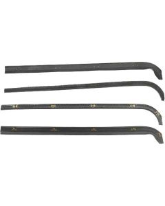 Ford Pickup Truck Belt Weatherstrip Kit - From Serial # K40,001 - 4 Pieces - Right & Left Inner/Outer Mounting Clips Are Preinstalled