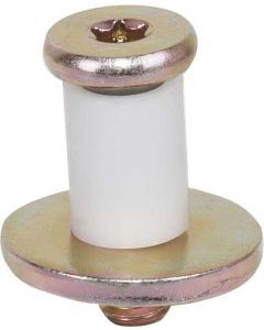 Door Latch Striker Plate - Right Or Left - Concours Correct Gold Anodized With A White Nylon Sleeve