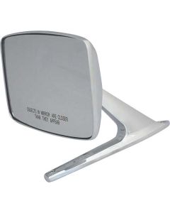 Outside Rear View Mirror Assembly - Chrome - With Convex Glass - 4 X 5 Rectangular Head - Right