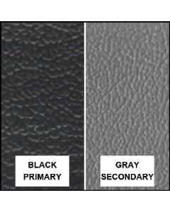 Ford Pickup Truck Bench Seat Cover Set - Ford F250 XLT Ranger - Black Corinthian Grain Vinyl With Gray Corinthian GrainVinyl Inserts