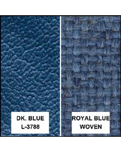 Ford Pickup Truck Bench Seat Cover Set - Ford F250 XLT Ranger - Dark Blue Corinthian Grain Vinyl With Royal Blue Woven Cloth Inserts