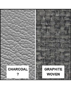 Ford Pickup Truck Bench Seat Cover Set - Ford F250 XLT Ranger - Charcoal Corinthian Grain Vinyl With Graphite Woven Cloth Inserts