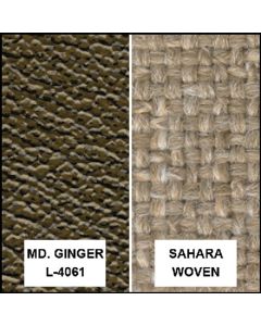 Ford Pickup Truck Bench Seat Cover Set - Ford F250 XLT Ranger - Ginger Corinthian Grain Vinyl With Sahara Woven Cloth Inserts