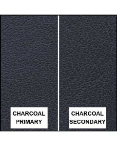 Ford Pickup Truck Bench Seat Cover Set - Ford F250 XLT Ranger - Charcoal Corinthian Grain Vinyl With Charcoal Corinthian Grain Vinyl Inserts