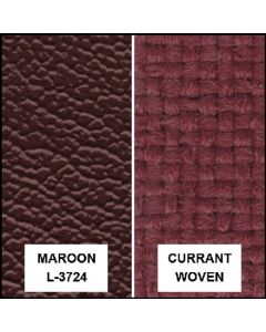 Ford Pickup Truck Bench Seat Cover Set - Ford F250 XLT Ranger - Maroon Corinthian Grain Vinyl With Currant Woven Cloth Inserts