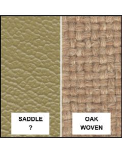 Ford Pickup Truck Bench Seat Cover Set - Ford F250 XLT Ranger - Saddle Corinthian Grain Vinyl With Oak Woven Cloth Inserts