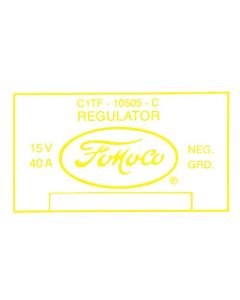 Voltage Regulator Decal - With A/C - Ford