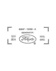 Ford Thunderbird Generator Decal, 35 Amp Generator, 352 V8 With Air Conditioning, B9MF-10002-A, 1959