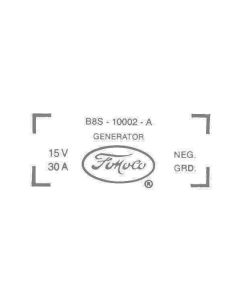 Ford Thunderbird Generator Decal, 30 Amp Generator, 430 V8 Without Air Conditioning, B8S-10002-A, 1959-60