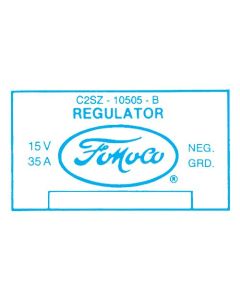 Voltage Regulator Decal - Without A/C - Ford