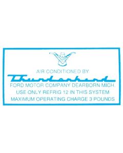 1958-1960 Ford Thunderbird Air Conditioning Evaporator Case Decal