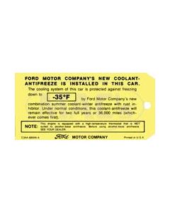 Antifreeze Tag - Ford