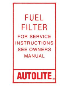 1967-1970 Mustang Autolite Fuel Filter Decal