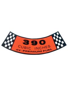 Air Cleaner Decals/ 390-4v Premium Fuel
