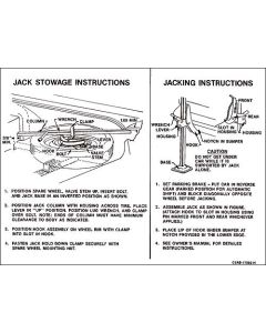 Jack Instructions Decal - C5AB-17093-H - Ford Convertible