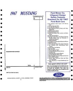 1967 Mustang New Car Window Price Sticker