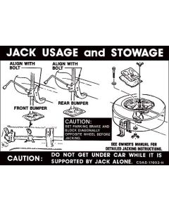 Jack Instructions/ C9ab-17093-h/ Ford Convertible