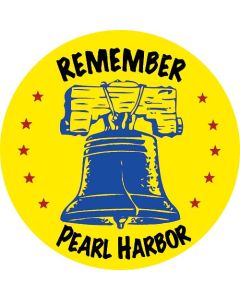 Remember Pearl Harbor - Window Decal - With Cracked LibertyBell