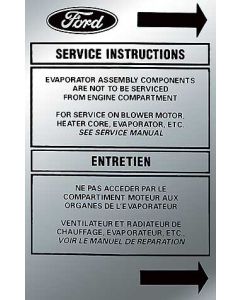 1978-79 Ford Pickup Heater Decal, Air Service Instrument