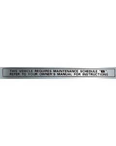 Ford Pickup Truck Glove Box Maintenance Schedule, B Decal