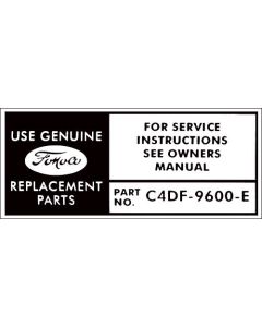 Decal - Air Cleaner - 170 Special 6 Cylinder - Falcon