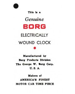 1955-1956 Ford Thunderbird Electric Clock Instruction Booklet