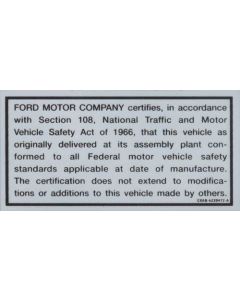 68-69 Tcd Safety Act Trunk Cer