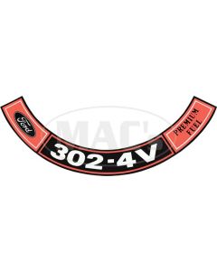 1970-1971 Mustang Air Cleaner Decal, 302-4V Premium Fuel