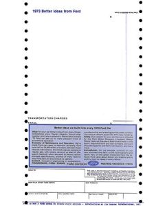 1973 Mustang New Car Window Price Sticker