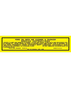 Oil Bath Air Cleaner Decal/ Pickup & Passenger Car