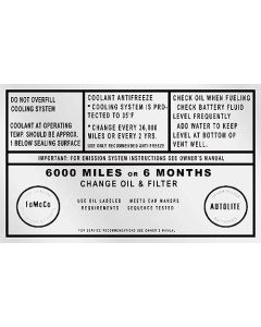 Service Specifications Decal - Falcon