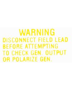 Voltage Regulator Warning Decal - 352 V8 With A/C - Ford