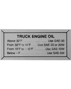 Ford Truck Oil Pressure Decal
