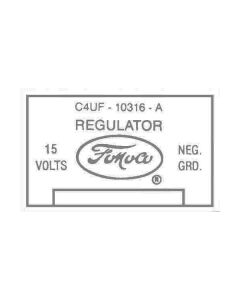 Voltage Regulator Decal - With Transistorized Ignition - Ford