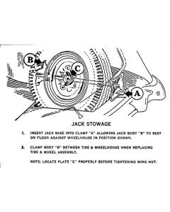 Trunk Decal - Tire Stowage Instructions - Ford