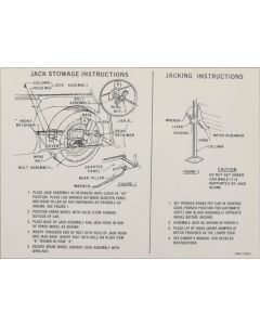 Fairlane Wagon Jack Instruction Decal, 1966-1967