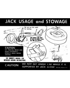 Early 1971 Mustang Regular Wheel Jack Instruction Decal