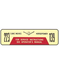 Ford Pickup Truck Air Cleaner Decal - 139 Horsepower 223 CID