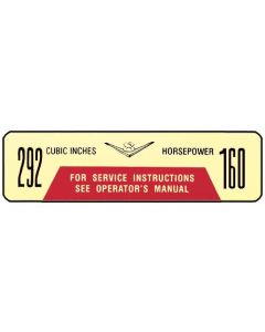 Ford Pickup Truck Air Cleaner Decal - 160 Horsepower 292 CID