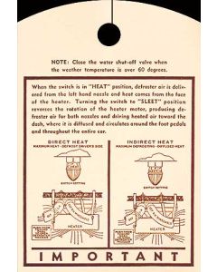 Manifold Heater Instruction Tag - Ford Truck