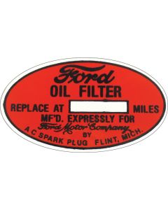 Oil Filter Decal - A/C Oil Filter - Ford