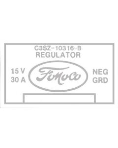 Voltage Regulator Decal - Without Air Conditioning