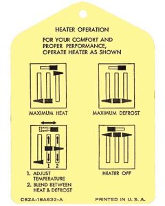 Heater Instruction Tag