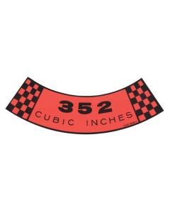 Air Cleaner Decal - 352 Cubic Inches - Ford