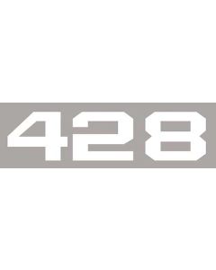 1970 Mustang 428 Hood Decal, White