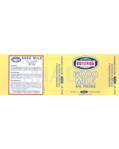 Rotunda 6,000 Mile Oil Filter Decal - Falcon