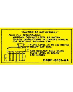 1976-1982 Ford Pickup Truck Radiator Caution Decal