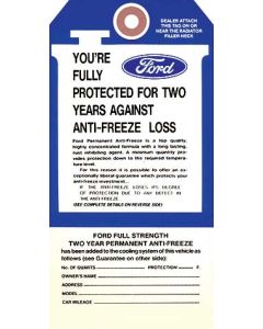 Ford Antifreeze Tag / 67 - 73