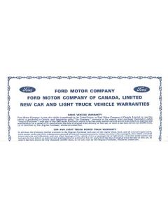New Car Warranty Sheet - Ford