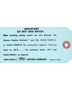 Do Not Add Water Tag